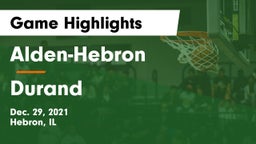 Alden-Hebron  vs Durand  Game Highlights - Dec. 29, 2021