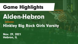 Alden-Hebron  vs Hinkley Big Rock Girls Varsity Game Highlights - Nov. 29, 2021