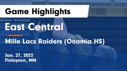 East Central  vs Mille Lacs Raiders (Onamia HS) Game Highlights - Jan. 27, 2022