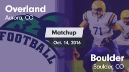 Matchup: Overland  vs. Boulder  2016