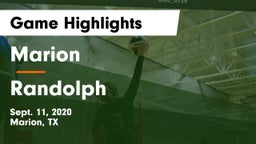 Marion  vs Randolph  Game Highlights - Sept. 11, 2020