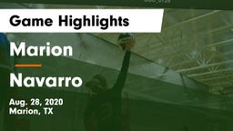 Marion  vs Navarro  Game Highlights - Aug. 28, 2020