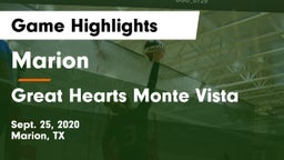 Marion  vs Great Hearts Monte Vista  Game Highlights - Sept. 25, 2020