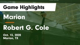 Marion  vs Robert G. Cole  Game Highlights - Oct. 13, 2020