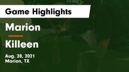 Marion  vs Killeen  Game Highlights - Aug. 28, 2021