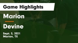 Marion  vs Devine  Game Highlights - Sept. 3, 2021