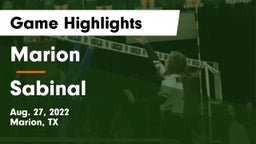 Marion  vs Sabinal  Game Highlights - Aug. 27, 2022