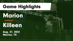 Marion  vs Killeen  Game Highlights - Aug. 27, 2022