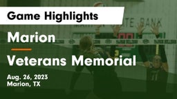 Marion  vs Veterans Memorial Game Highlights - Aug. 26, 2023