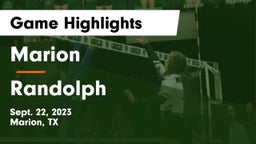 Marion  vs Randolph  Game Highlights - Sept. 22, 2023