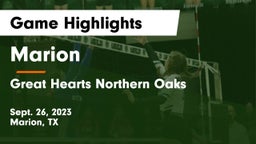 Marion  vs Great Hearts Northern Oaks Game Highlights - Sept. 26, 2023