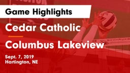 Cedar Catholic  vs Columbus Lakeview  Game Highlights - Sept. 7, 2019