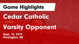Cedar Catholic  vs Varsity Opponent Game Highlights - Sept. 12, 2019