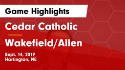 Cedar Catholic  vs Wakefield/Allen Game Highlights - Sept. 14, 2019