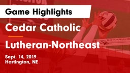 Cedar Catholic  vs Lutheran-Northeast  Game Highlights - Sept. 14, 2019