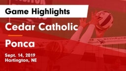 Cedar Catholic  vs Ponca  Game Highlights - Sept. 14, 2019