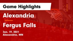 Alexandria  vs Fergus Falls  Game Highlights - Jan. 19, 2021