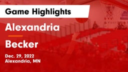 Alexandria  vs Becker  Game Highlights - Dec. 29, 2022