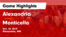 Alexandria  vs Monticello  Game Highlights - Oct. 18, 2019