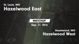 Matchup: Hazelwood East High vs. Hazelwood West  2016