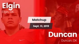Matchup: Elgin  vs. Duncan  2019