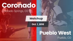 Matchup: Coronado  vs. Pueblo West  2016