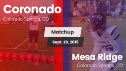 Matchup: Coronado  vs. Mesa Ridge  2019