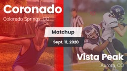 Matchup: Coronado  vs. Vista Peak  2020