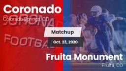 Matchup: Coronado  vs. Fruita Monument  2020