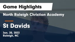 North Raleigh Christian Academy  vs St Davids Game Highlights - Jan. 20, 2022