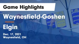 Waynesfield-Goshen  vs Elgin Game Highlights - Dec. 17, 2021