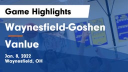Waynesfield-Goshen  vs Vanlue  Game Highlights - Jan. 8, 2022