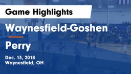 Waynesfield-Goshen  vs Perry  Game Highlights - Dec. 13, 2018