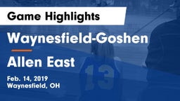 Waynesfield-Goshen  vs Allen East  Game Highlights - Feb. 14, 2019