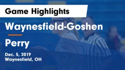 Waynesfield-Goshen  vs Perry  Game Highlights - Dec. 5, 2019