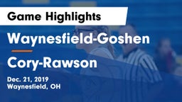 Waynesfield-Goshen  vs Cory-Rawson  Game Highlights - Dec. 21, 2019