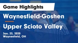 Waynesfield-Goshen  vs Upper Scioto Valley  Game Highlights - Jan. 23, 2020