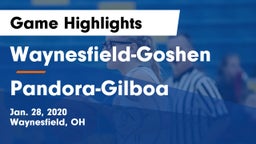 Waynesfield-Goshen  vs Pandora-Gilboa  Game Highlights - Jan. 28, 2020