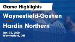 Waynesfield-Goshen  vs Hardin Northern  Game Highlights - Jan. 30, 2020