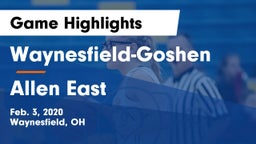 Waynesfield-Goshen  vs Allen East  Game Highlights - Feb. 3, 2020