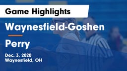 Waynesfield-Goshen  vs Perry  Game Highlights - Dec. 3, 2020