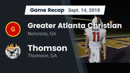 Recap: Greater Atlanta Christian  vs. Thomson  2018