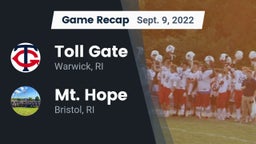 Recap: Toll Gate  vs. Mt. Hope  2022