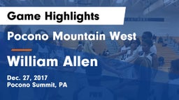 Pocono Mountain West  vs William Allen  Game Highlights - Dec. 27, 2017