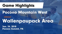 Pocono Mountain West  vs Wallenpaupack Area  Game Highlights - Jan. 24, 2018