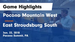 Pocono Mountain West  vs East Stroudsburg South Game Highlights - Jan. 22, 2018