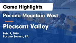 Pocono Mountain West  vs Pleasant Valley Game Highlights - Feb. 9, 2018