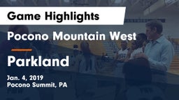 Pocono Mountain West  vs Parkland  Game Highlights - Jan. 4, 2019