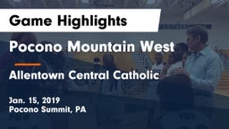 Pocono Mountain West  vs Allentown Central Catholic  Game Highlights - Jan. 15, 2019