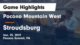 Pocono Mountain West  vs Stroudsburg  Game Highlights - Jan. 25, 2019